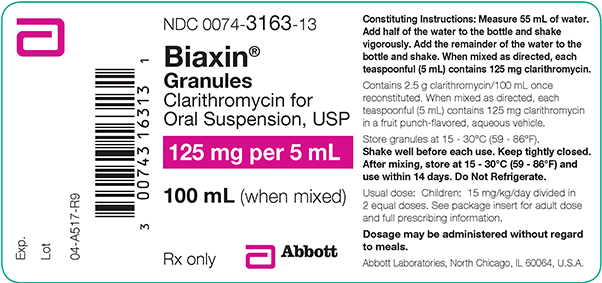 biaxin granules oral suspension 125mg/5ml
