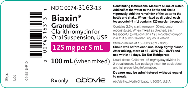Biaxin Oral Solution 125mg /5ml 100ml bottle