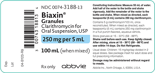Biaxin Oral Solution 250mg/5ml 100ml bottle