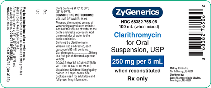 Clarithromycin 250ml/5ml 100ml bottle
