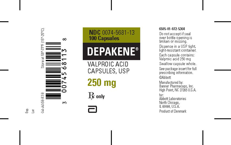 depakene 250 mg capsules 100 ct bottle 