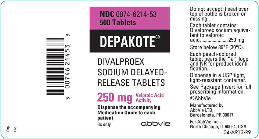 depakote tablets 250mg/500ct 