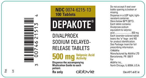 depakote tablets 500mg/100ct