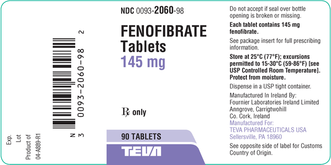 fenofibrate tablets 145 mg 90ct bottle