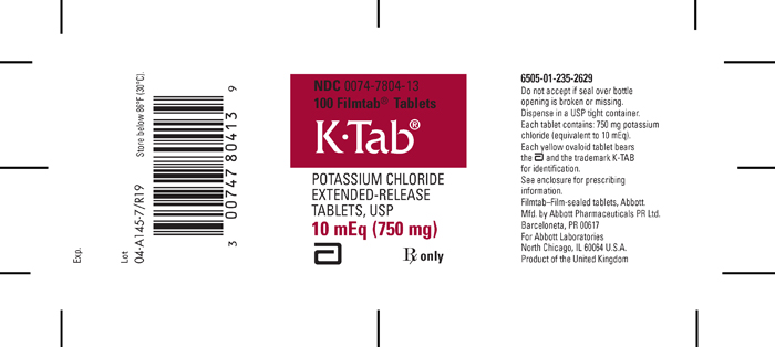 K-Tab 750mg 100 Tab label