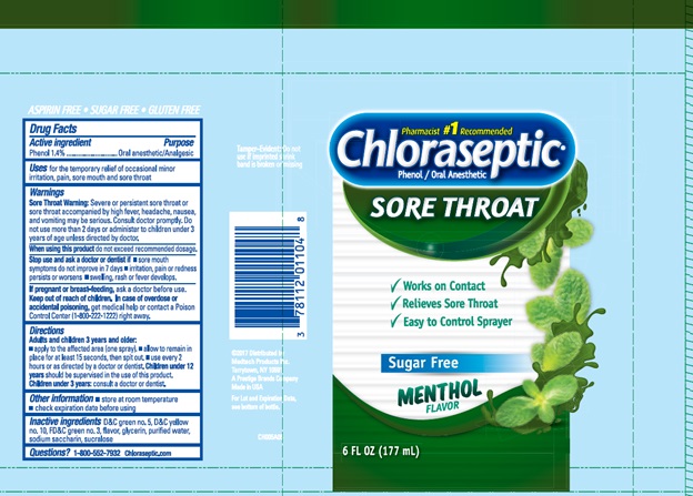 Chloraseptic® Phenol/Oral Anesthetic MENTHOL Flavor| 6 FL OZ (177 mL)