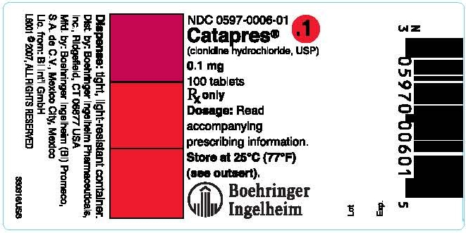 Catapres 0.1 mg 100 tablets NDC-0597-0006-01