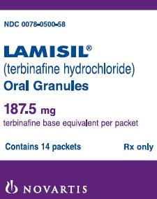 PRINCIPAL DISPLAY PANEL
Package Label – 187.5 mg
Rx Only		NDC 0078-0500-58
Lamisil® (terbinafine hydrochloride)
Oral Granules
187.5 mg
terbinafine base equivalent per packet
Contains 14 packets