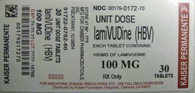 Lamivudine Tablets (HBV) 100 mg Label