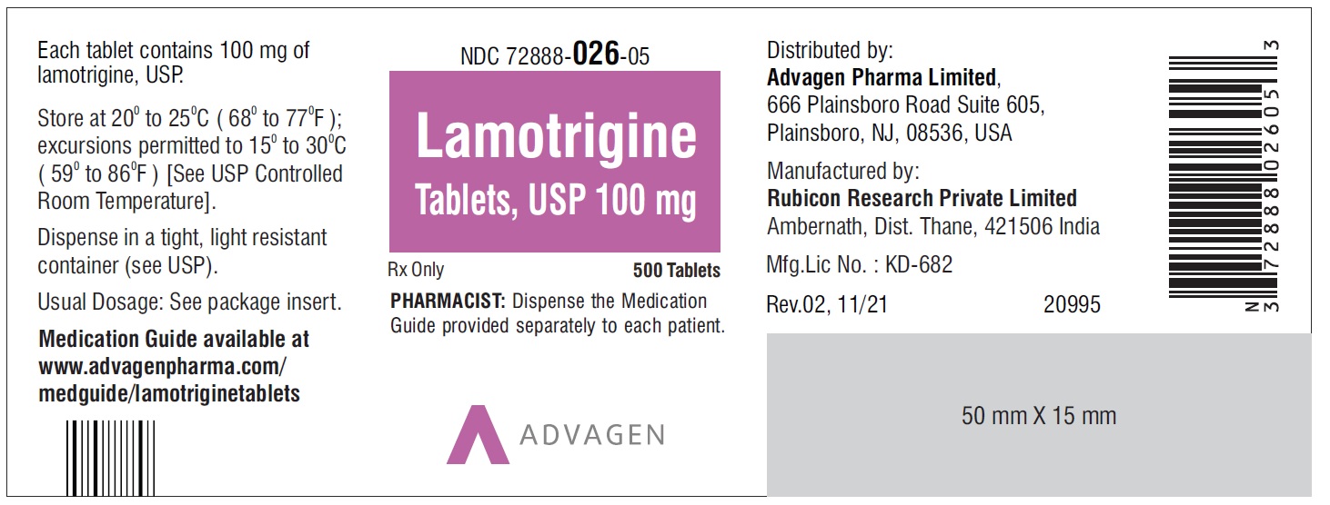 Lamotrigine Tablets 100mg 500 Count