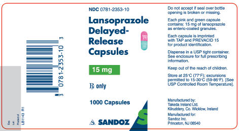 PRINCIPAL DISPLAY PANEL - 15 mg, 1000 Capsule Label