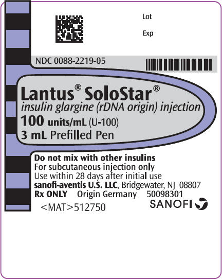 PRINCIPAL DISPLAY PANEL - LantusSoloStar 3mL-5 Count Label