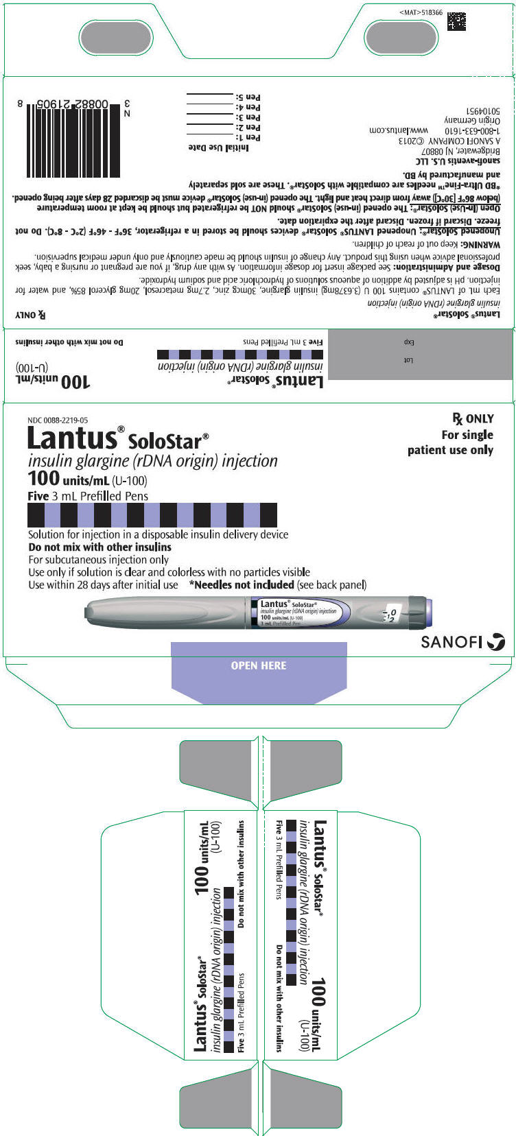 PRINCIPAL DISPLAY PANEL - LantusSoloStar 3mL-5 Count Carton