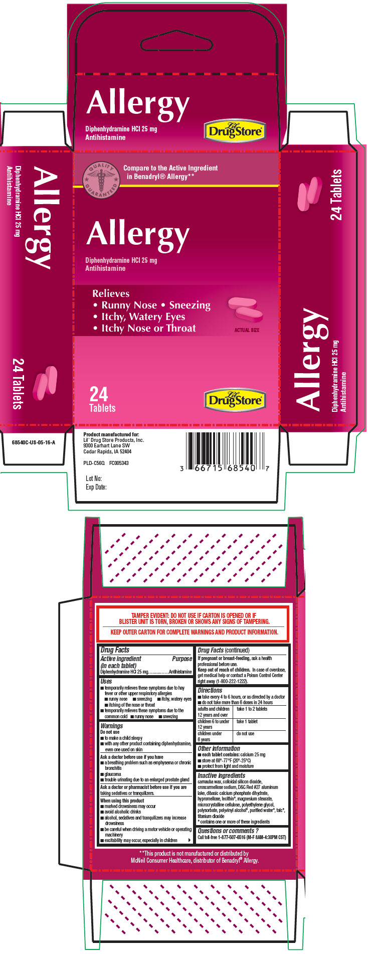 PRINCIPAL DISPLAY PANEL - 25 mg Tablet Blister Pack Carton - NDC 66715-6854