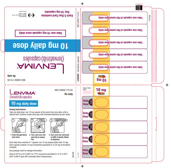 NDC 62856-710-05
Lenvima
(lenvatinib) capsules
10 mg daily dose
