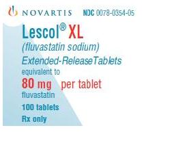 PRINCIPAL DISPLAY PANEL
Package Label – 80 mg
Rx Only		NDC 0078-0354-05
Lescol® XL(fluvastatin sodium) 
Extended-Release Tablets
equivalent to 80 mg per tablet fluvastatin
100 tablets