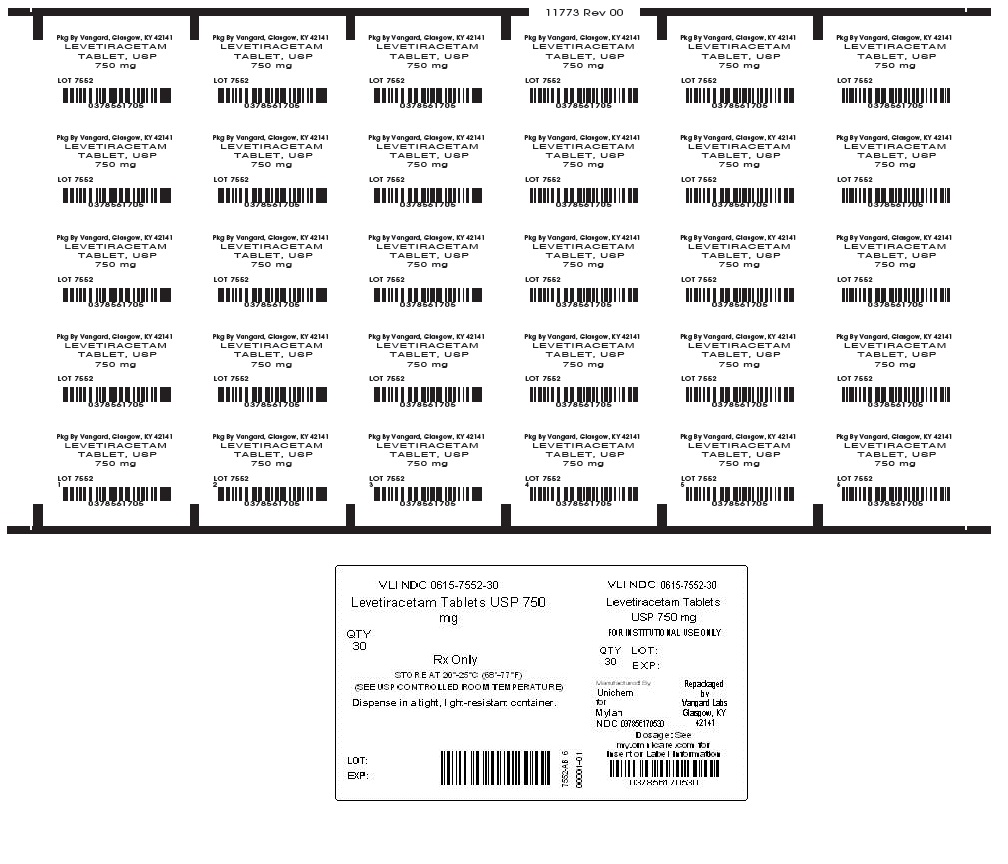 Levetiracetam Tablet, USP 750mg Unit Dose Label