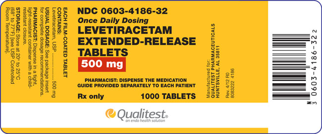 This is a label for Levetiracetam Extended-Release Tablets 500 mg.