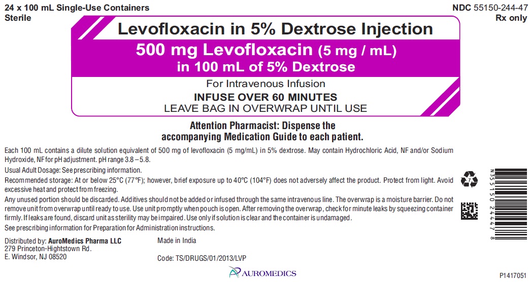 PACKAGE LABEL-PRINCIPAL DISPLAY PANEL - 500 mg Levofloxacin (5 mg / mL) in 100 mL of 5% Dextrose - Carton Label