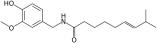 The structural formula of Capsaicin.