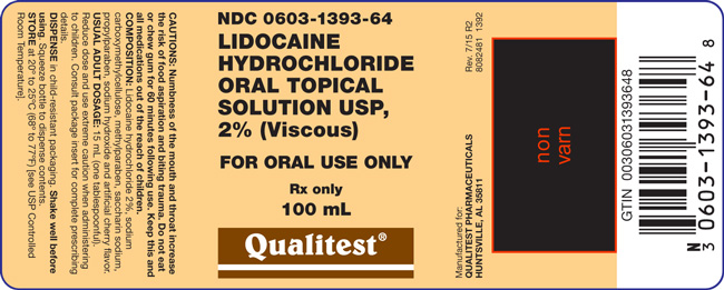 This is an image of the label for Lidocaine Hydrochloride Oral Topical Solution USP, 2% (Viscous) 100 mL.