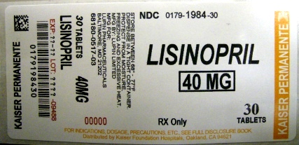 Lisinopril 40mg Label