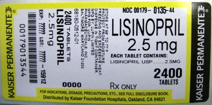 Lisinopril 2.5mg Label