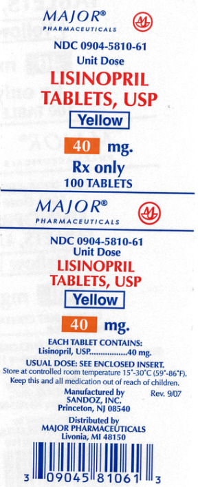 Lisinopril 40 mg Tablets, USP