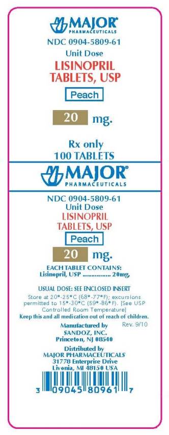 Lisinopril 20 mg Tablets, USP