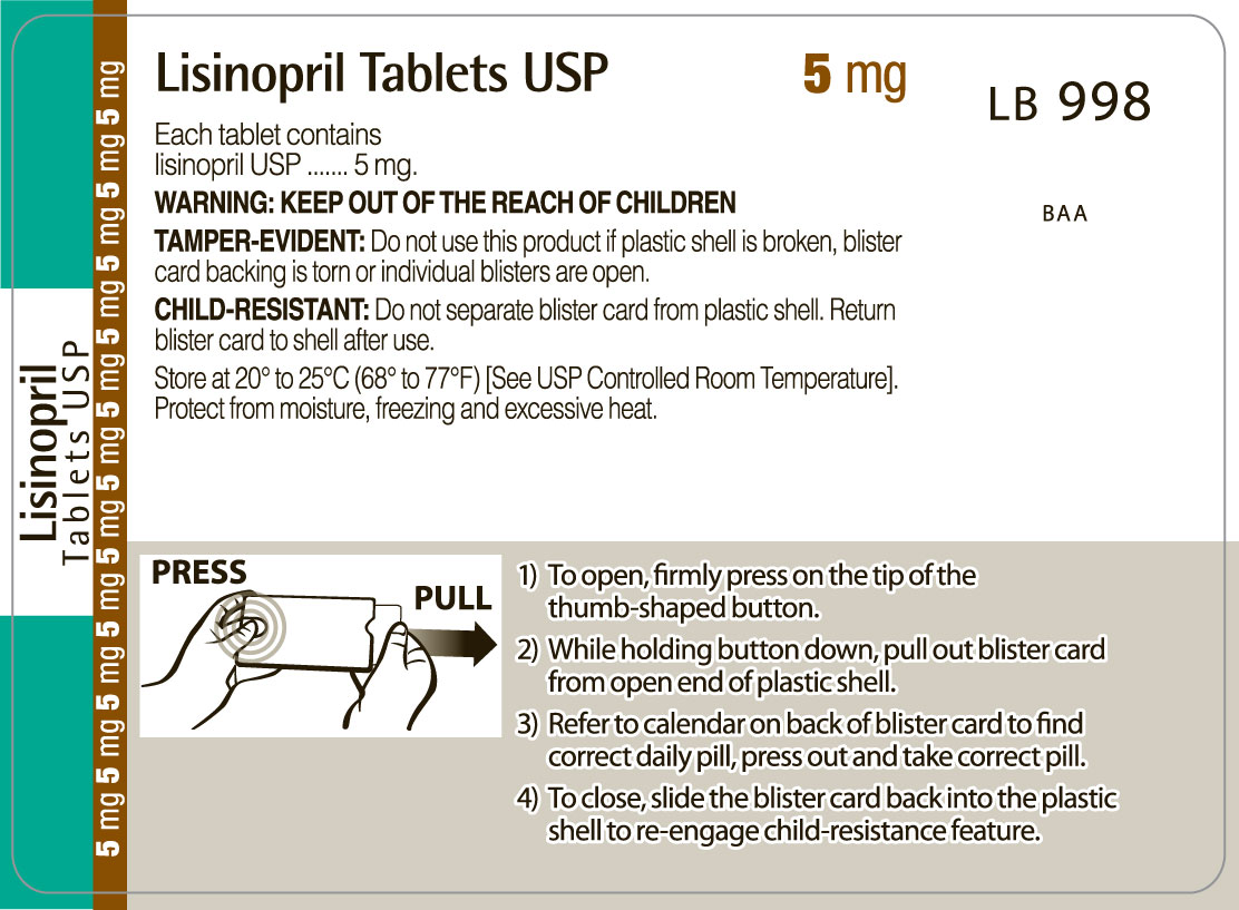 Lisinopril 5 mg back label