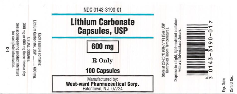 Lithium Carbonate 600 mg