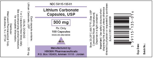 Lithium Carbonate Capsules, USP 300 mg
