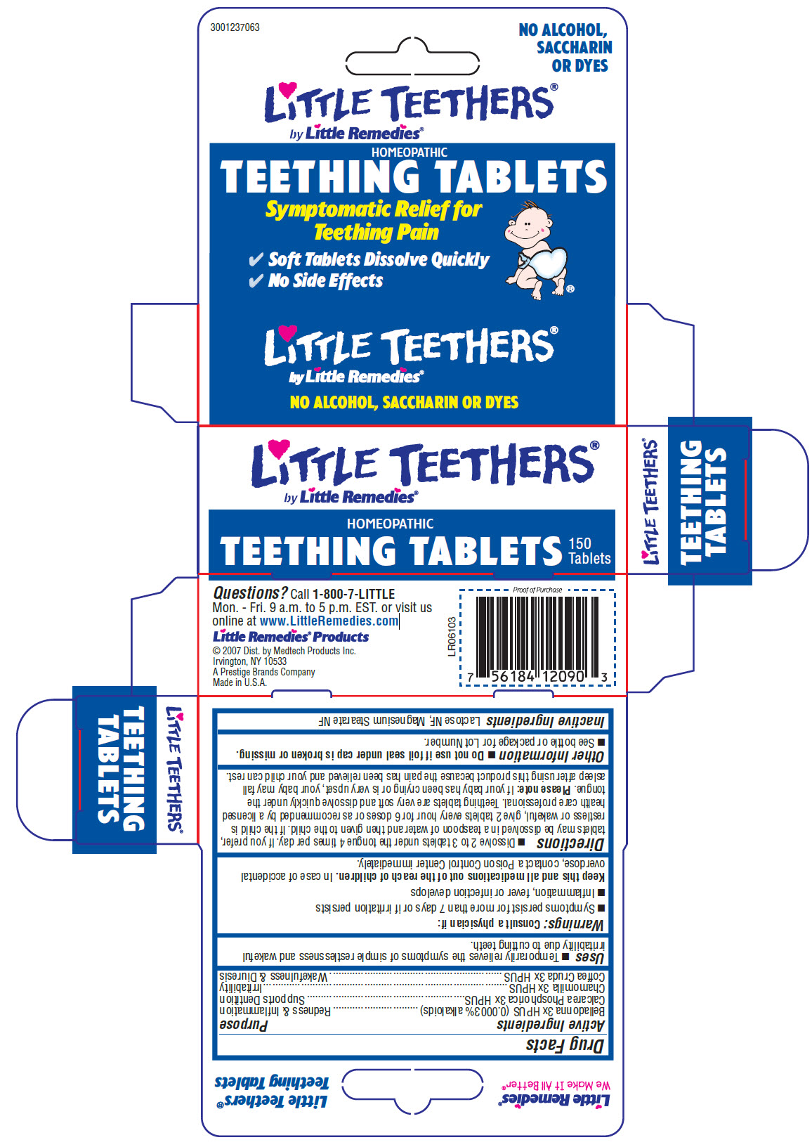 Little Teethers by Little Remedies Homeopathic Teething Tablets Symptomatic Relief for Teething Pain 150 Tablets