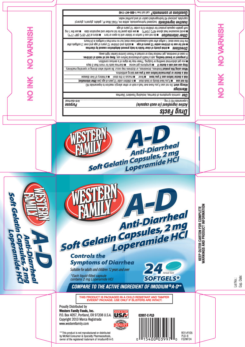 western family loperamide HCl 2 mg soft gelatin capsules