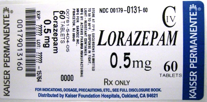 Lorazepam .5 mg Label- 60's