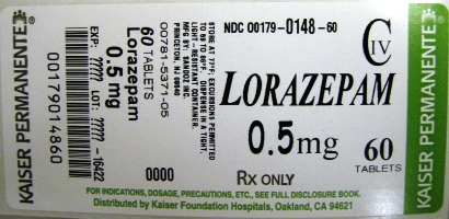 Lorazepam 0.5 mg Label - Bottle of 60s