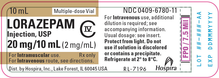 PRINCIPAL DISPLAY PANEL - 2 mg/mL Vial Label - 6780