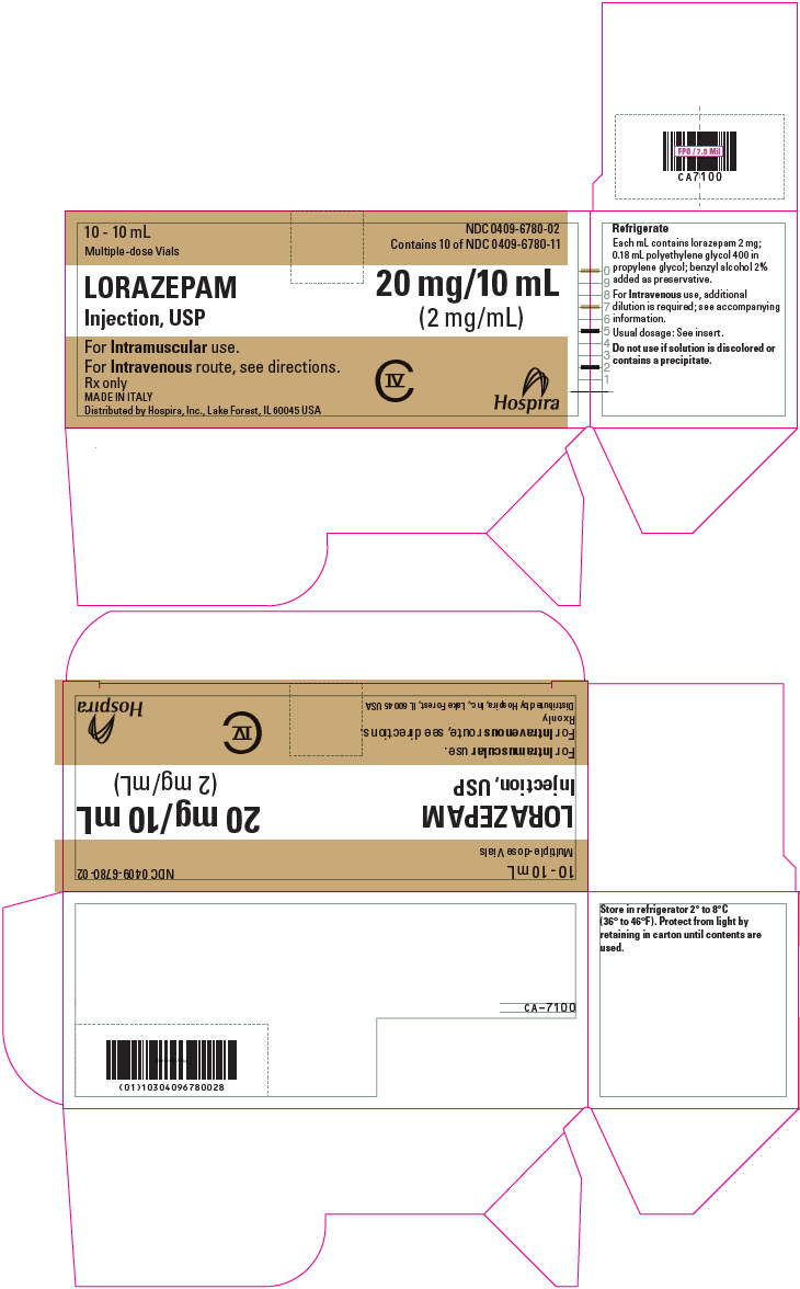 PRINCIPAL DISPLAY PANEL - 2 mg/mL Vial Carton - 6780