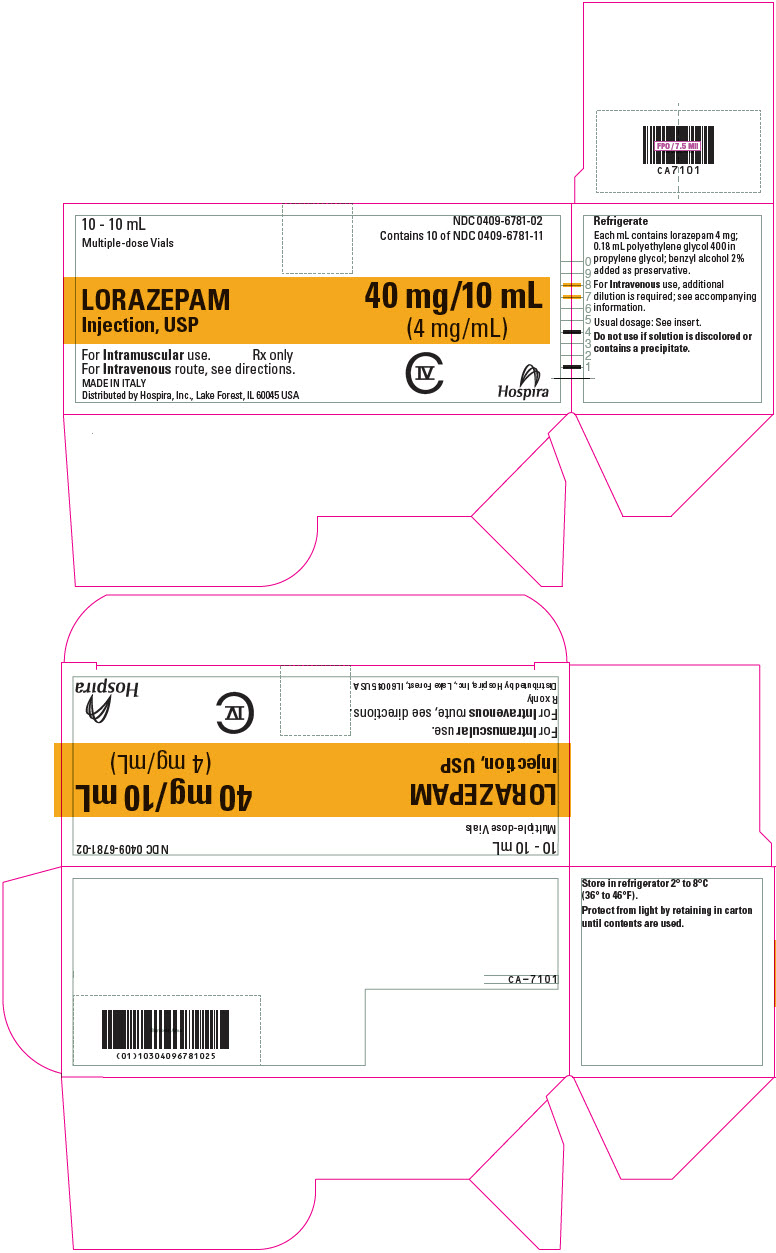 PRINCIPAL DISPLAY PANEL - 4 mg/mL Vial Carton - 6781