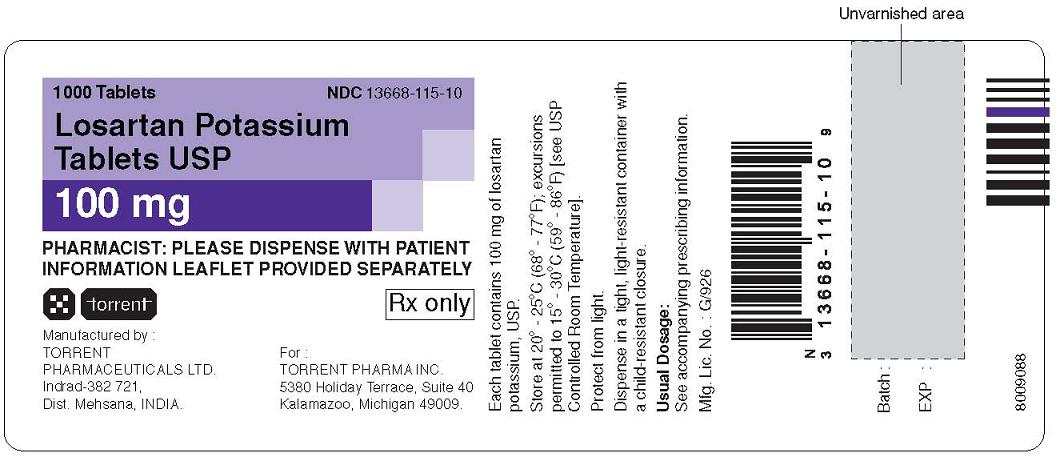 Losartan Container labels 100 mg