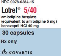 PRINCIPAL DISPLAY PANEL
Package Label – 5/ 40 mg
Rx Only		NDC 0078-0384-15
Lotrel® 
amlodipine besylate
(equivalient to amlodipine 5 mg)
benazepril HCL 40 mg
30 capsules