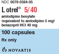 PRINCIPAL DISPLAY PANEL
Package Label – 5/ 40 mg
Rx Only		NDC 0078-0384-05
Lotrel® 
amlodipine besylate
(equivalient to amlodipine 5 mg)
benazepril HCL 40 mg
100 capsules