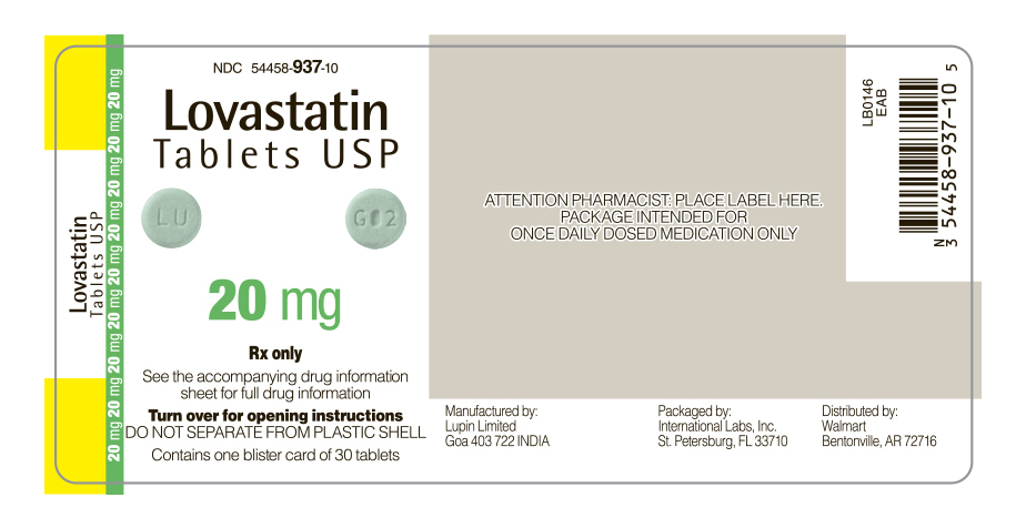 Lovastatin 10 mg Back Label
