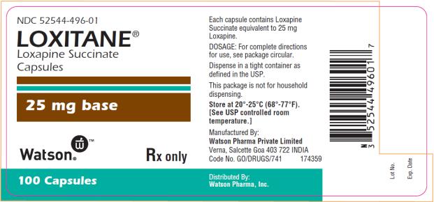 PRINCIPAL DISPLAY PANEL NDC 52544-496-01 LOXITANE® 25 mg