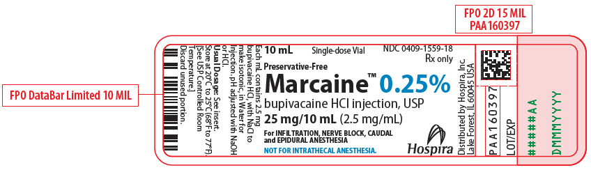 PRINCIPAL DISPLAY PANEL - 25 mg/10 mL Vial Label - 1559