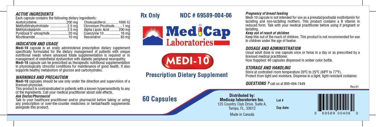 medi-10 sticker label