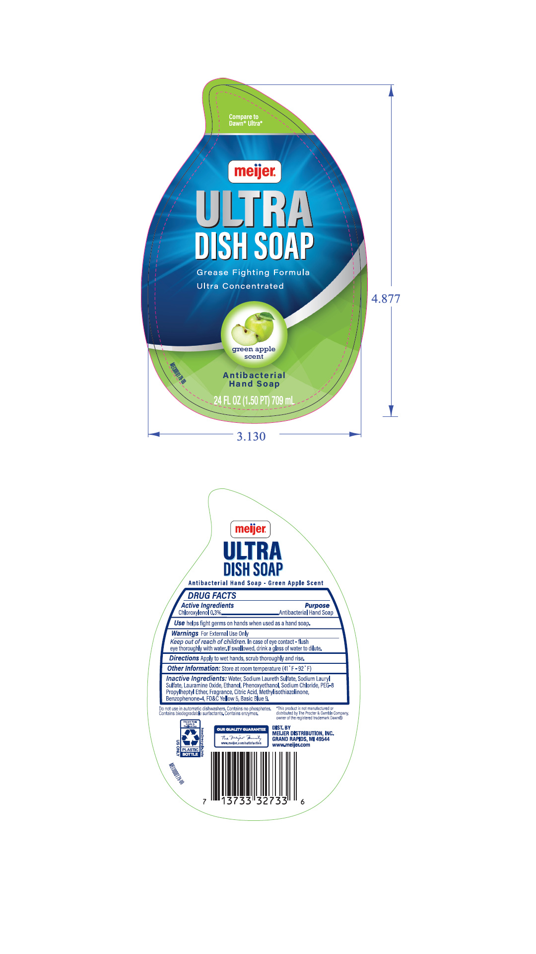 Meijer Green Apple Antibacterial Dish and Hand Soap