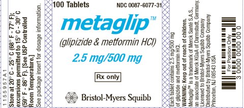 Metaglip 2.5/500mg Bottle Label