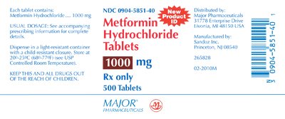 Metformin HCl 1000 mg Label