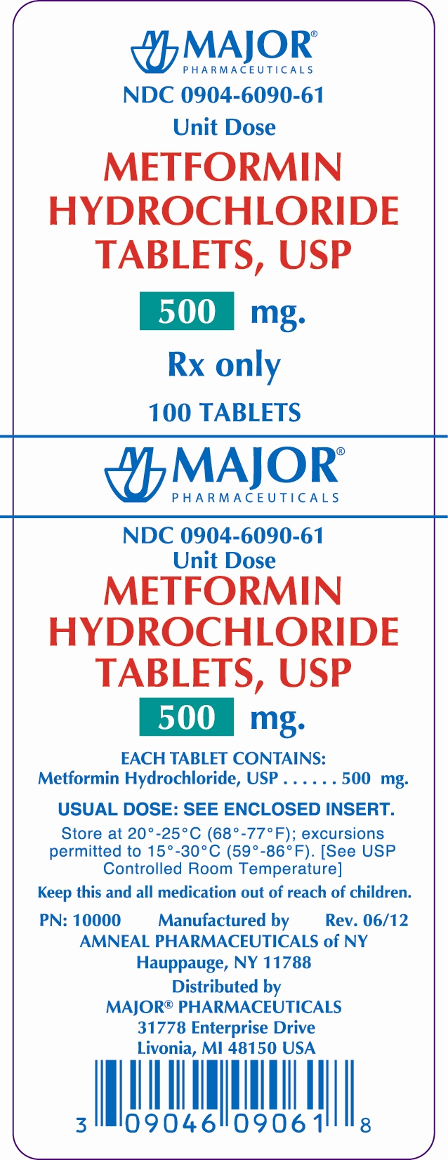 METFORMIN HYDROCHLORIDE TABLETS, USP 500MG